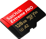 Карта памяти SanDisk Extreme Pro microSDXC 128 ГБ UHS-I, V30, A2, U3 с адаптером