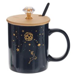 GAEM Кружка с крышкой и ложкой, 300 мл, L12 W8 H12 см, 4в.