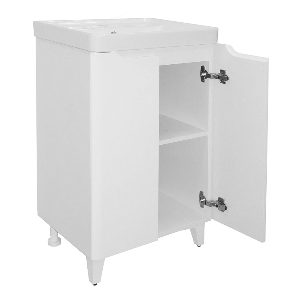 Комплект Аzario Тумба LOTOS 50 Н 500х475х880 напольная, с раковиной Monte 50, белый глянцевый (CS00094663)