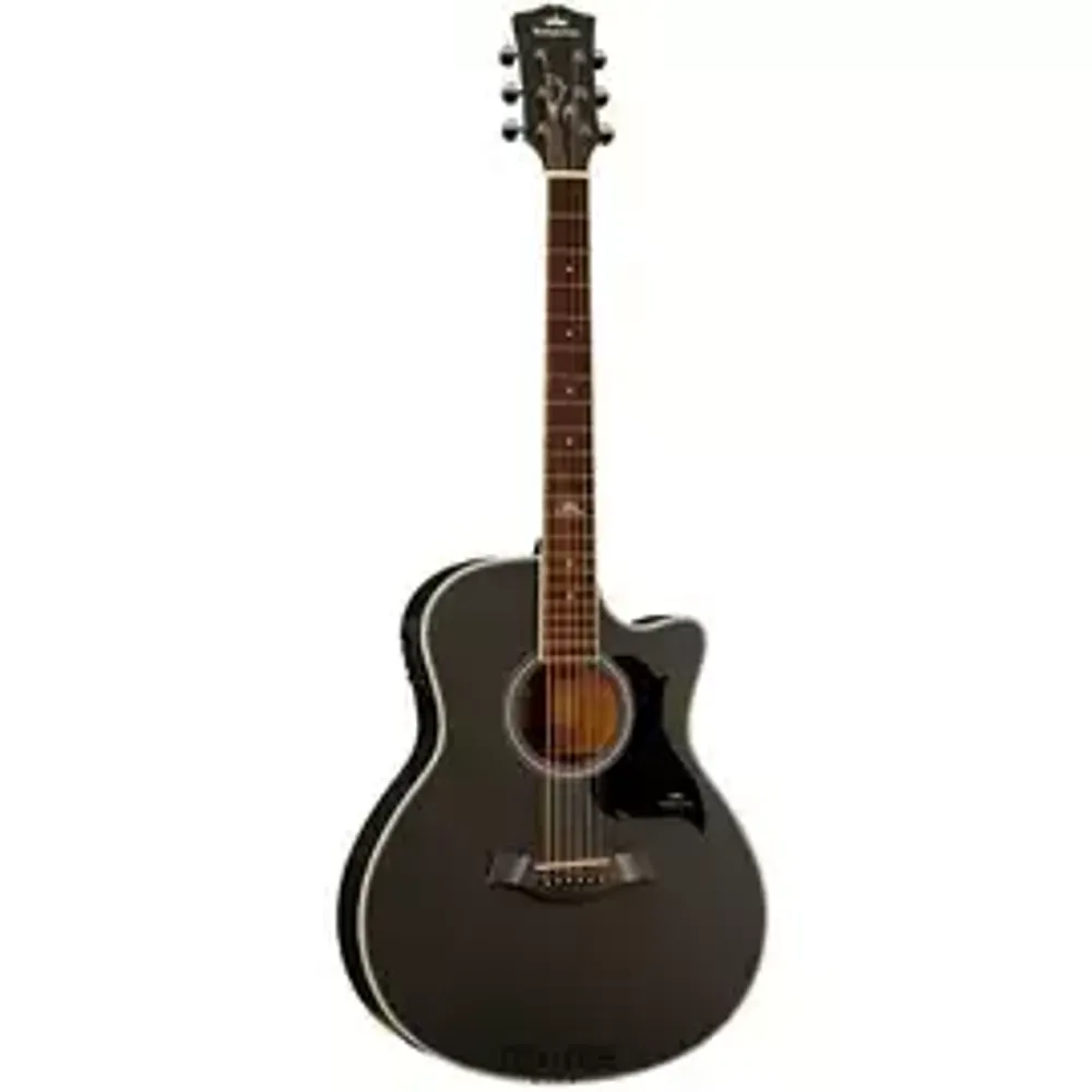 KEPMA A1CE K1 Glossy Black электроакустическая гитара, цвет черный глянцевый, форма гранд аудиториум. Электроника Kepma K1.
