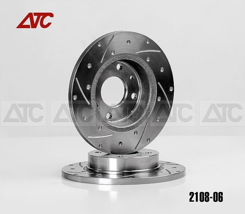Диск тормозной /21905 Гранта Спорт, 1118 Калина Спорт/ задн. R15  перфор. СПОРТ (2 шт) (ATC)