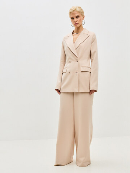 Молочный двубортный жакет Harper