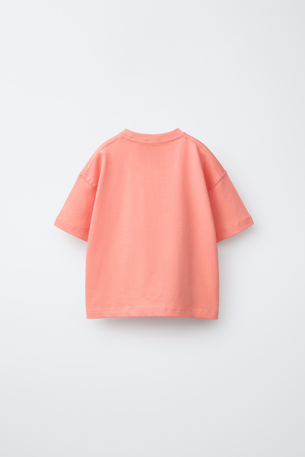 ZARA ФУТБОЛКА С ВЫШИВКОЙ, КОРАЛЛОВО-КРАСНЫЙ