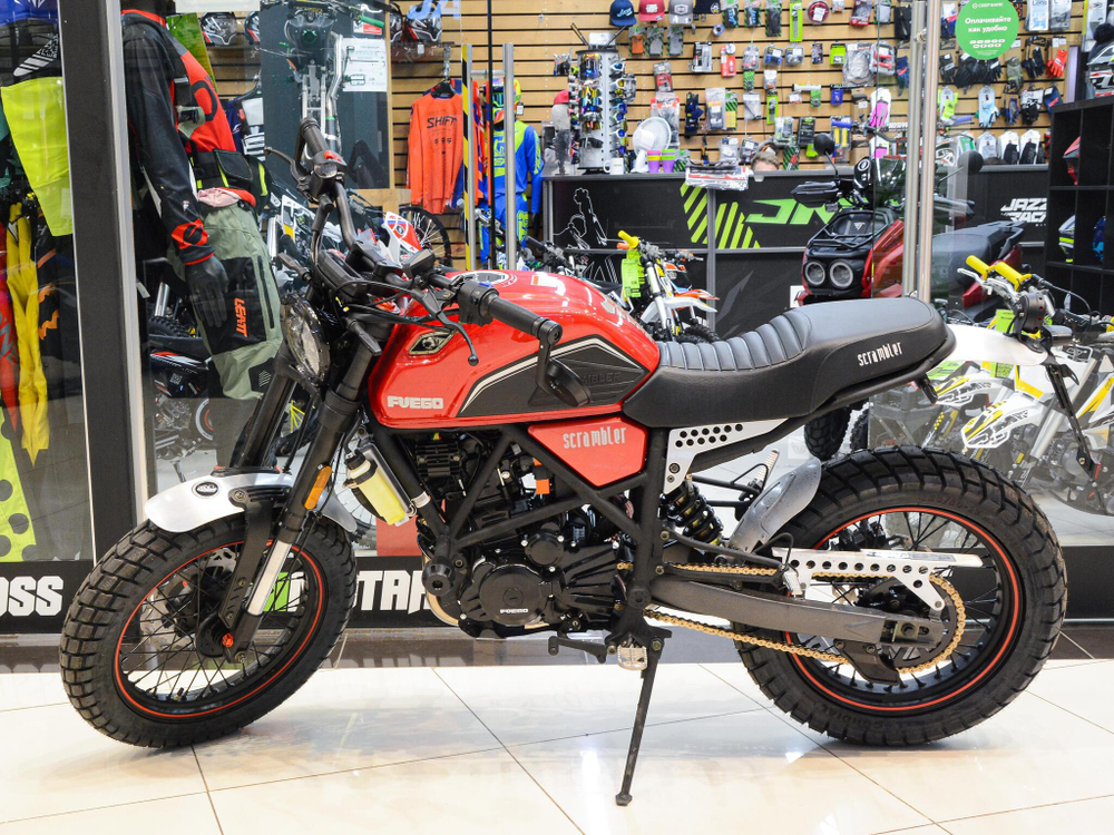Мотоцкил FUEGO SCRAMBLER LUX 300 ПТС (красный)