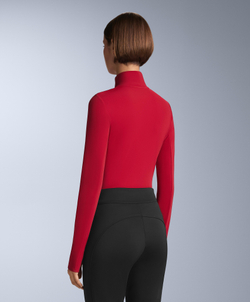 Oysho Термофутболка с застёжкой-молнией на половину длины, красный