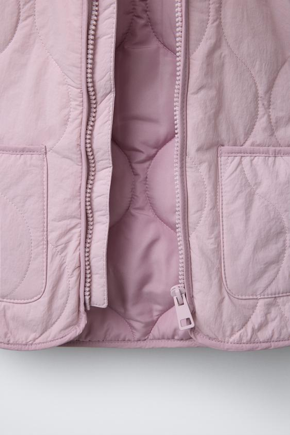 ZARA СТЕГАНАЯ КУРТКА WATER REPELLENT, РОЗОВЫЙ