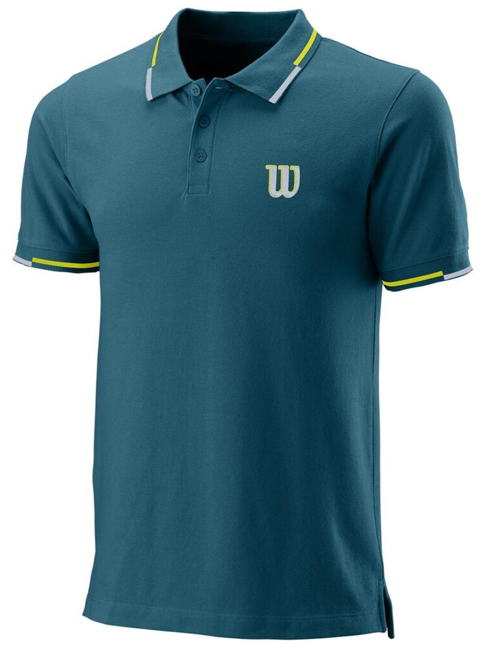 Мужское теннисное поло Wilson Srript Eco Cotton Polo-Slimfit M - blue coral