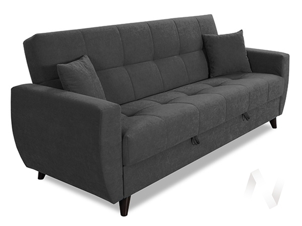 Диван прямой Бетти 2 (БД) LUMA 23 (велюр темно-серый)