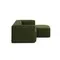 2-местный диван Blok с правым шезлонгом в зеленом толстом вельвете 240 см