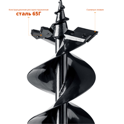 ЗУБР d 200 мм, мерзлый грунт, двухзаходный шнек для мотобуров (7052-20)