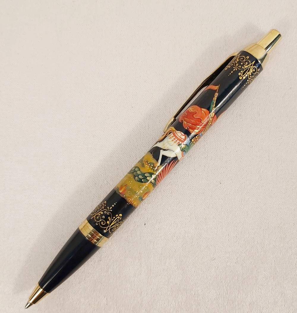 Ручка "Георгий Победоносец" с ручной росписью Палех