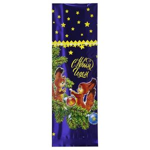 Пакет новогодний подарочный Россия (10+2*2)*30 см  60 мкм Детство 1 шт/упак 500 шт/кор