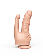 Двойной фаллоимитатор с шипами для массажа клитора - 17 см.