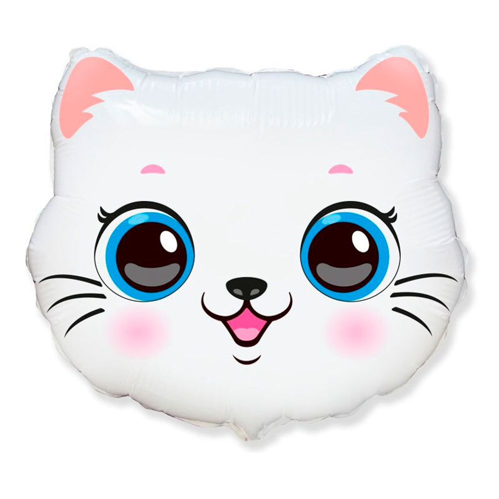 Кошечка голова, фольгированный шар  22"/55 см