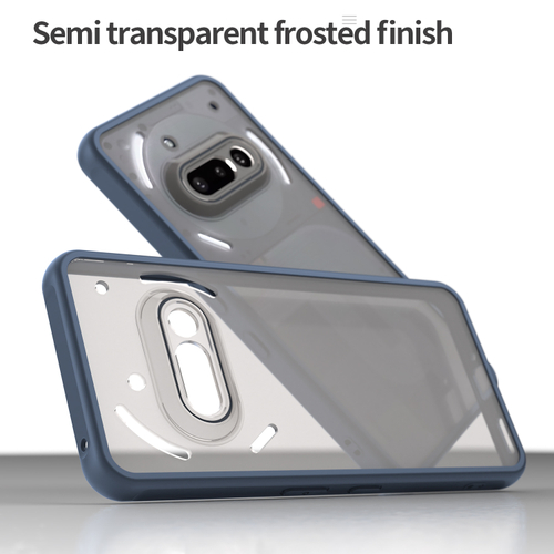 Защитный чехол с синими боковыми рамками для Nothing Phone 3a, задняя крышка тонированная прозрачная