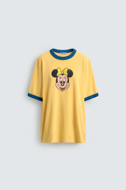 ZARA HARRY LAMBERT X DISNEY ФУТБОЛКА MINNIE MOUSE, ЖЕЛТЫЙ