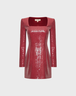 Платье мини с вырезом каре