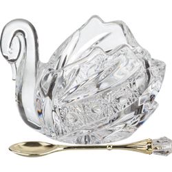 ИКОРНИЦА "ЛЕБЕДЬ MUZA CRYSTAL" 11*7 СМ. ВЫСОТА=8,5 СМ. С ЛОЖКОЙ (КОР=48ШТ.)