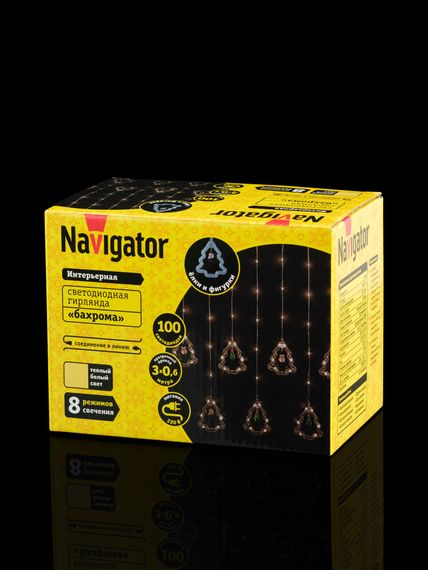 Гирлянда Бахрома "Звезды и Елки" 3*0,6м 38242