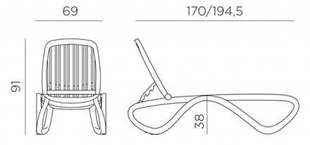 Шезлонг-лежак пластиковый, Nardi Tropico, белый