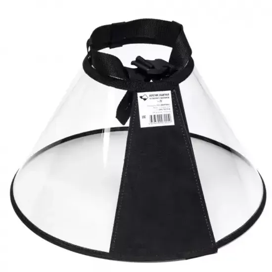 Воротник защитный на липучке (пластик) 25 см Animal