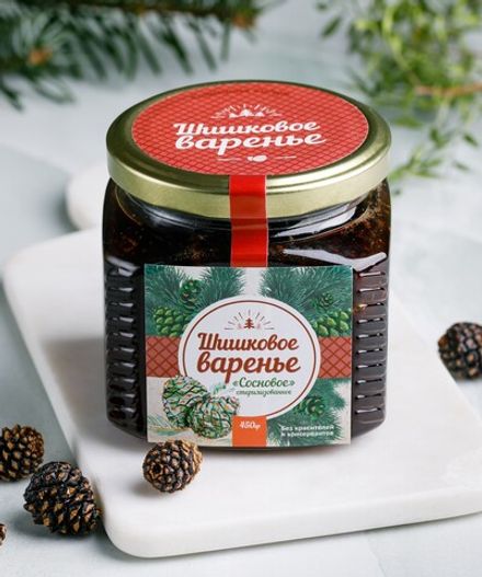 Варенье из сосновой шишки "Шишковое варенье" / стекло / 450 гр / Солнечная Сибирь