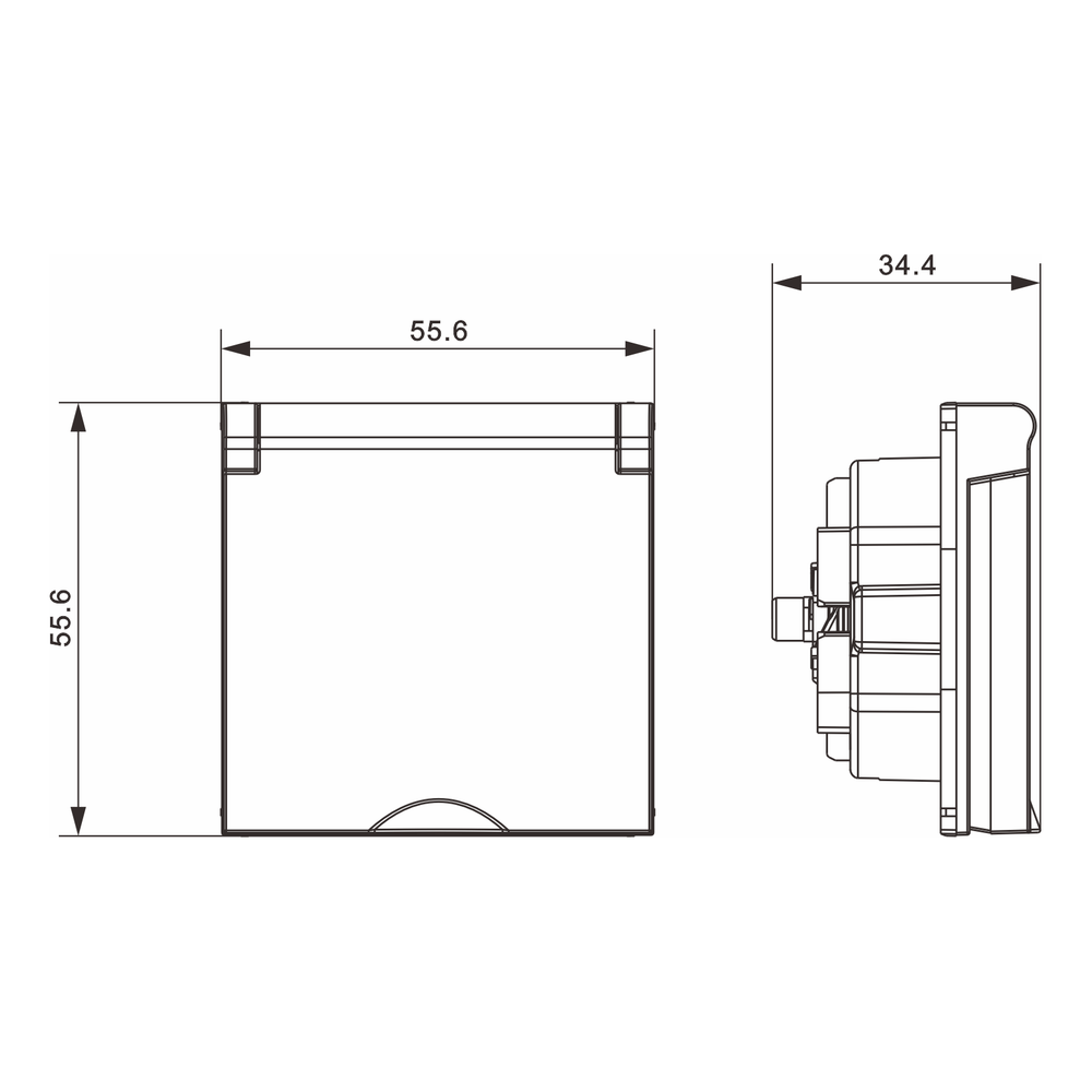 Накладка для розетки Schuko с заземлением, с крышкой, 16A 250 В~, матовый белый, серия A07