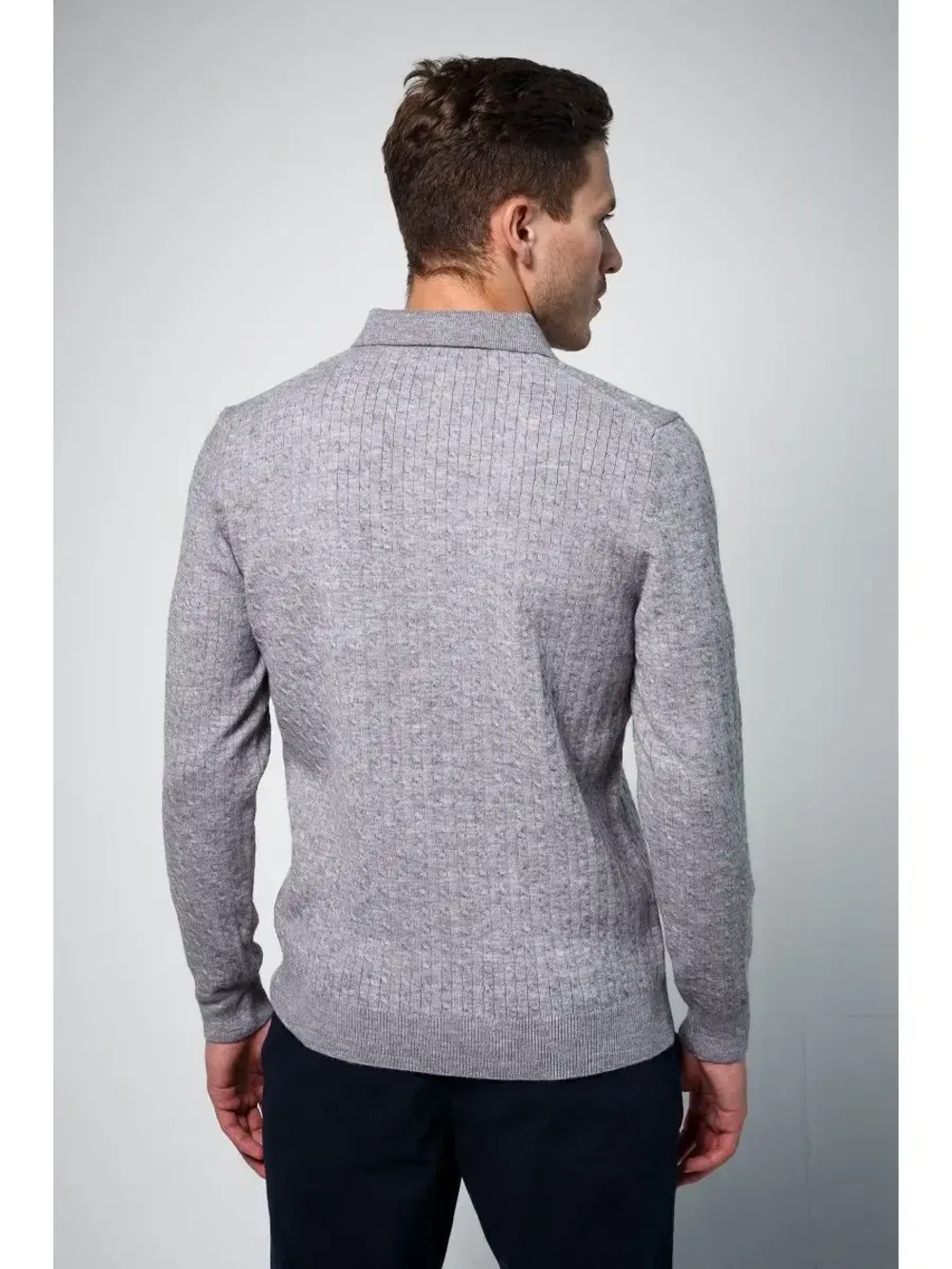 Джемпер поло с косами