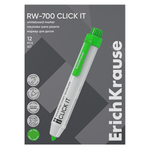 Маркер для доски, пулевидный, 2,0 мм, автоматический, цвет зеленый, упаковка картонная коробка, RW-700 Click it, Erich Krause, 60833