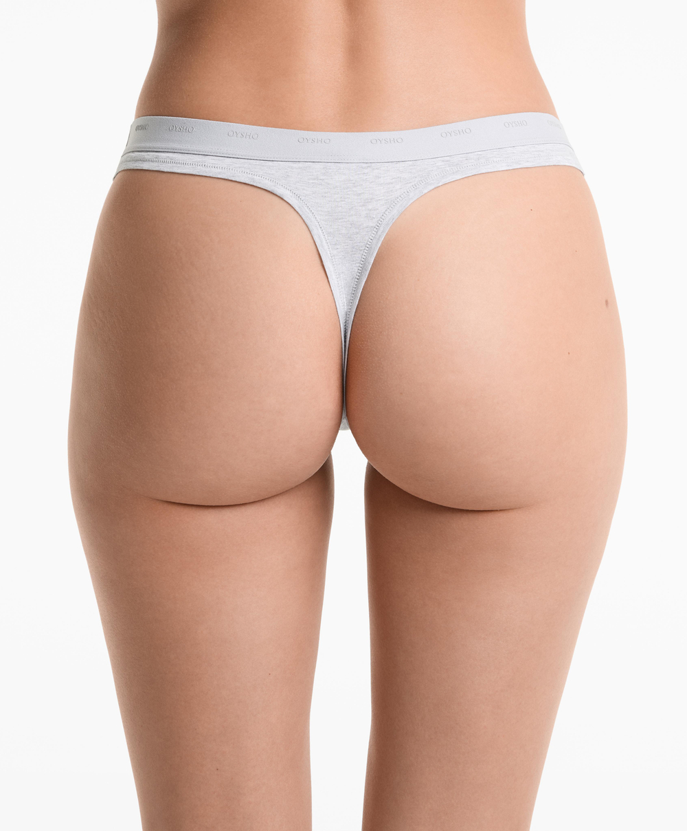 OYSHO Набор из 3 пар трусов-стрингов из хлопковой смеси, пыльно-розовый