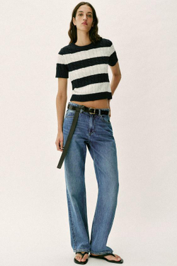 ZARA СВИТЕР В ПОЛОСКУ С УЗОРОМ «КОСЫ», ПОЛОСКИ