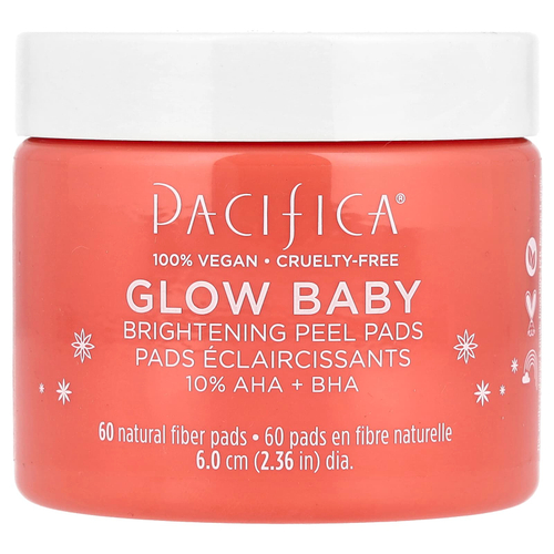 Pacifica, Glow Baby, осветляющие пилинги, 60 шт.