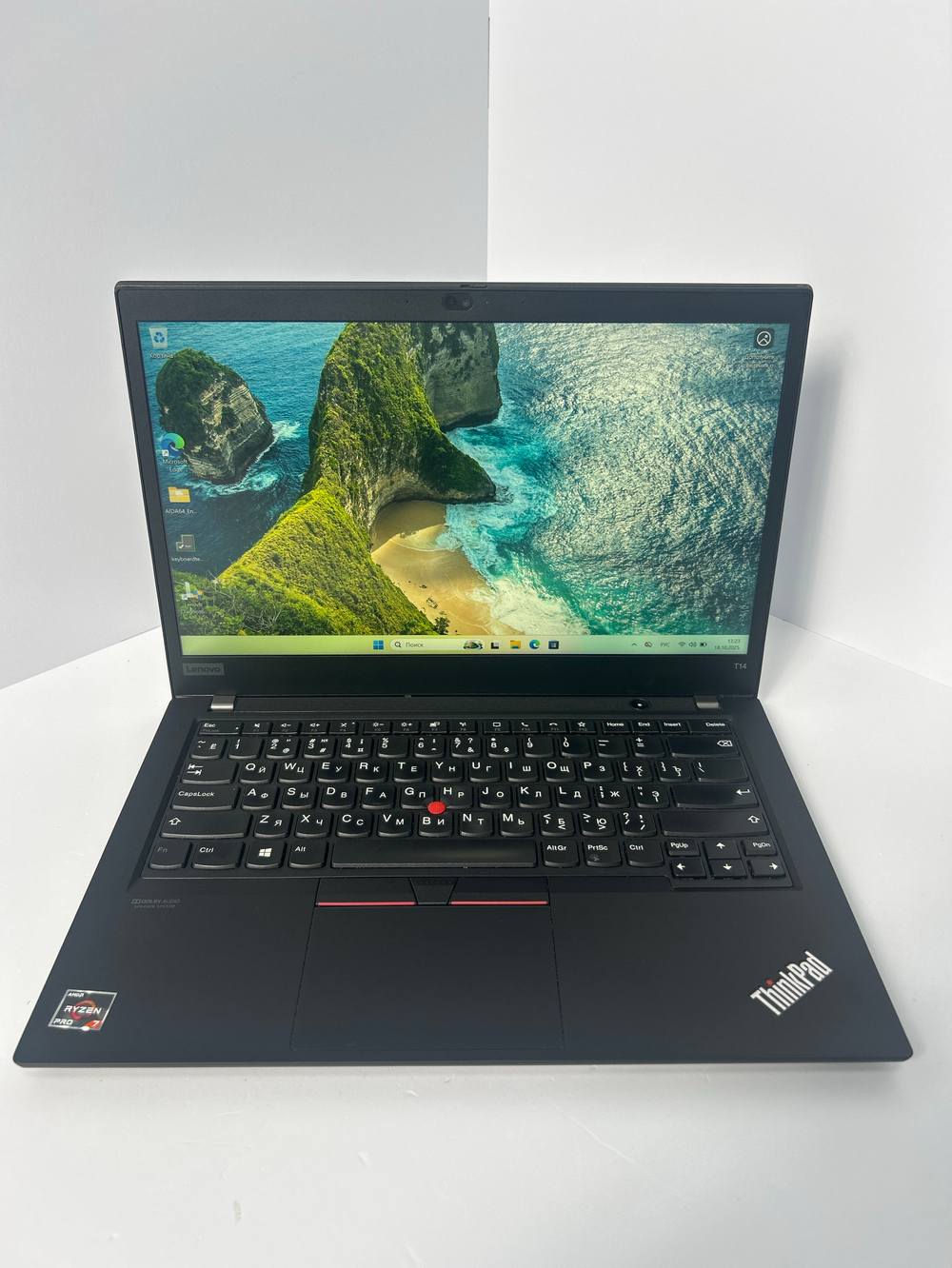 Ноутбук Lenovo ThinkPad T14 Gen 1 (20UES4QC00) 14"/AMD Ryzen 7 Pro 4750U/RAM 16GB/SSD 512GB/AMD Radeon Graphics/1920*1080/IPS/Windows 11/Подсветка кл-ры: НЕТ/Чёрный. Состояние: B1