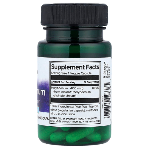 Swanson, Albion®, молибден, 400 мкг, 60 растительных капсул