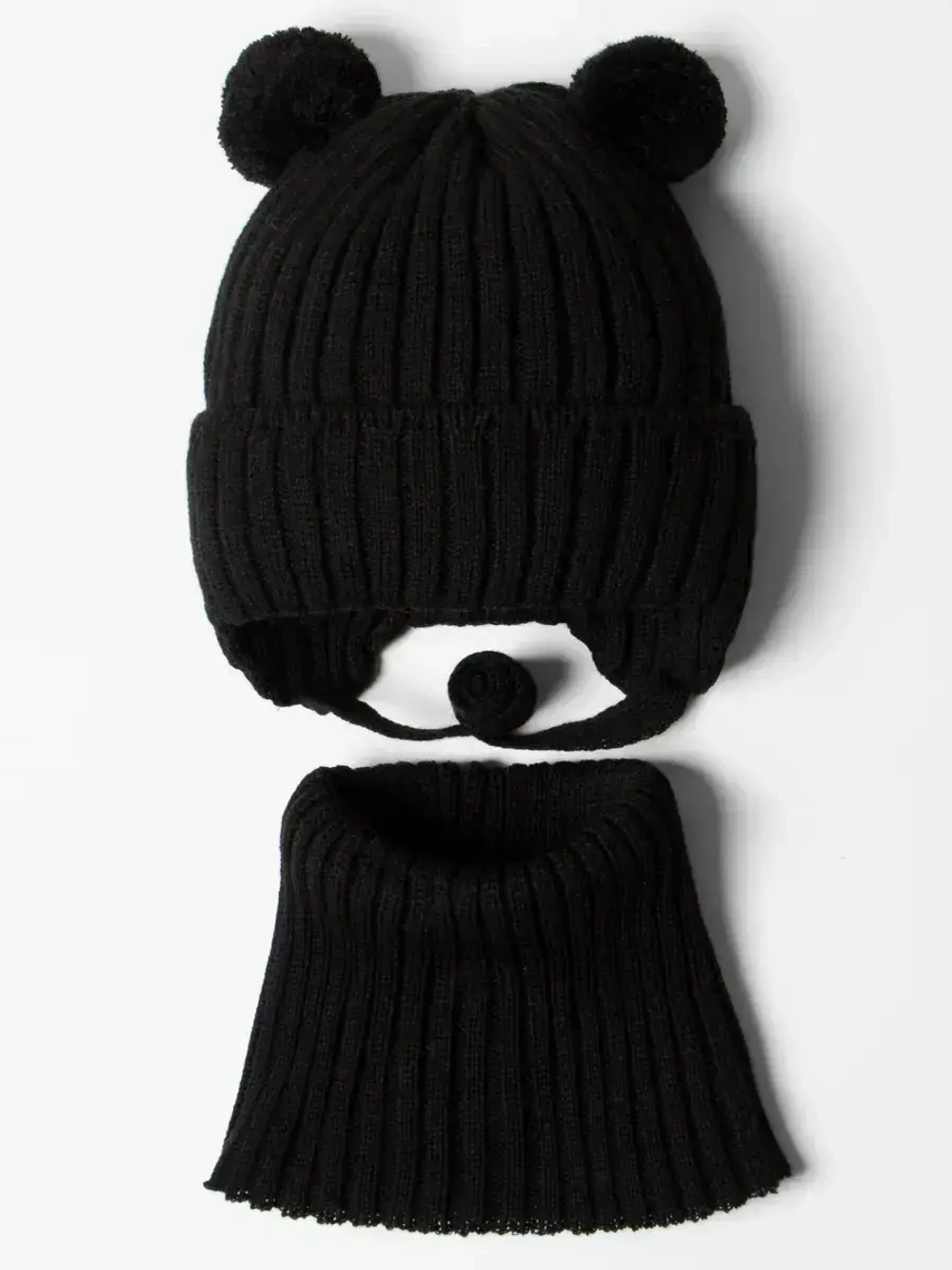 Шапка с завязками и снуд детская, осень