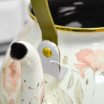 Чайник 2,6л эмаль "Flowers", индукция, комб. ручка "под золото", Z-4501