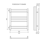 Полотенцесушитель электрический Lemark Poseidon LM42607E П7 500x600, левый/правый