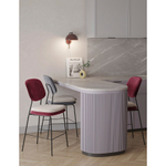 Стул полубарный с контрастным кантом Pea, велюр, темно-серый/бежевый