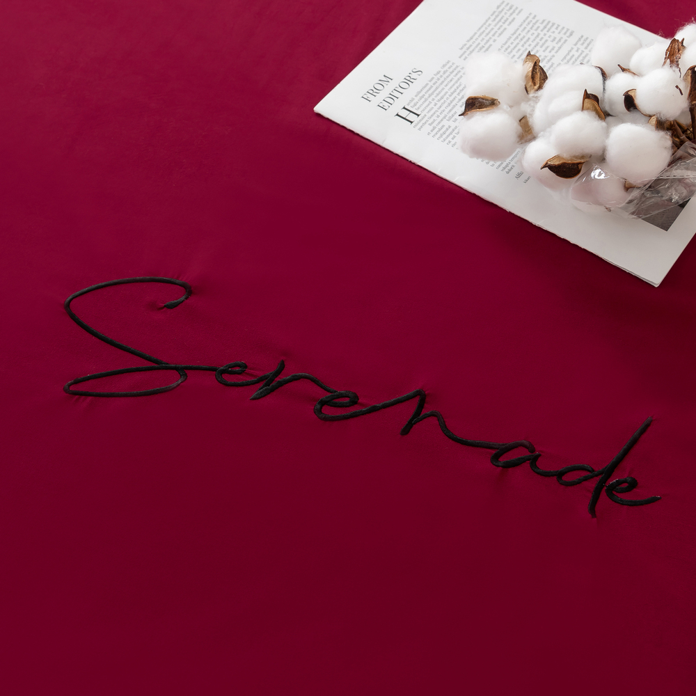 Комплект постельного белья Однотонный Сатин Вышивка CH022