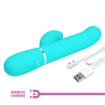 Мятный вибратор-кролик 22,8см с пульсацией Pretty Love Perdita BW-500015-1