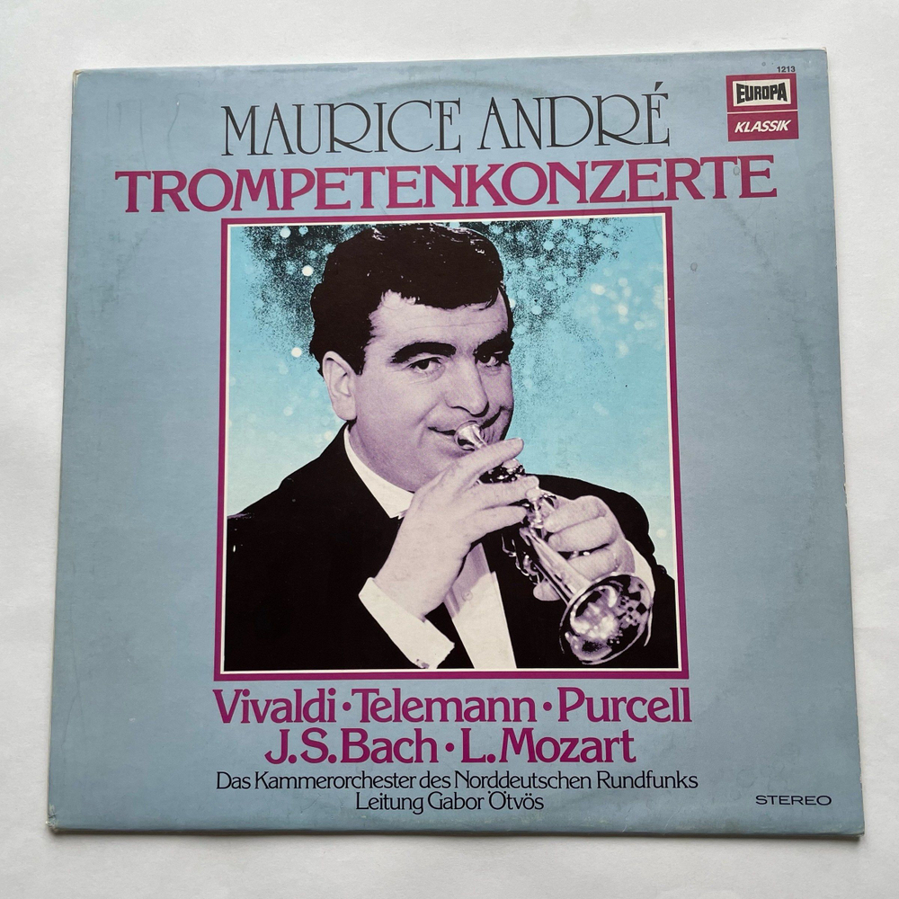 Винтажная виниловая пластинка LP Maurice Andre, Kammerorchester Des Norddeutschen Rundfunks, Gabor tv s Trompetenkonzerte (Германия 1975)