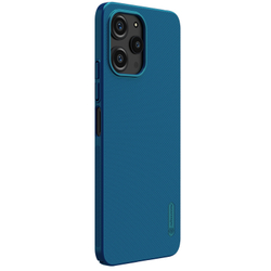 Тонкий чехол синего цвета (Peacock Blue) от Nillkin для Xiaomi Redmi 12 4G, Note 12R 5G и Poco M6 Pro 5G, серия Super Frosted Shield