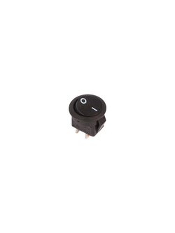 Выключатель клавишный 250В 3А (2с) ON-OFF круглый черн. Micro (RWB-105; SC-214) Rexant 36-2510