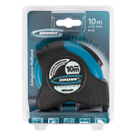 Рулетка "Schlagfest",10 м x 25 мм,магнитный обрезиненный зацеп,двусторонняя шкала,автоматическая фиксация Gross