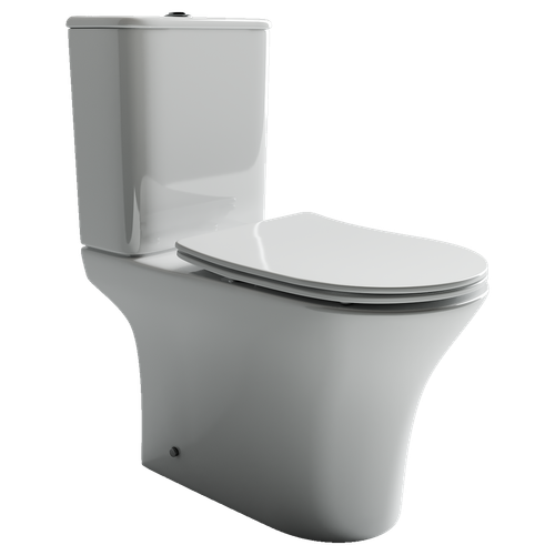 Унитаз-компакт безободковый Ceramica Nova Fortuna CN9001 с крышкой сиденьем микролифт белый