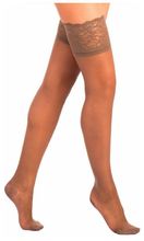 Чулки Ergoforma 221 с ажурной резинкой на силиконовых лентах, противоварикозные, 2 класс размер 2, телесный
