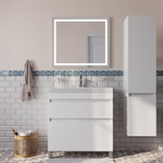 Тумба с умывальником напольная с ящиками IDDIS Zodiac, белая, 80 см, ZOD8CBFi95K