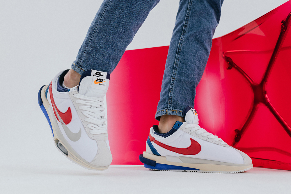 Кроссовки Nike Cortez x Sacai «Университет»
