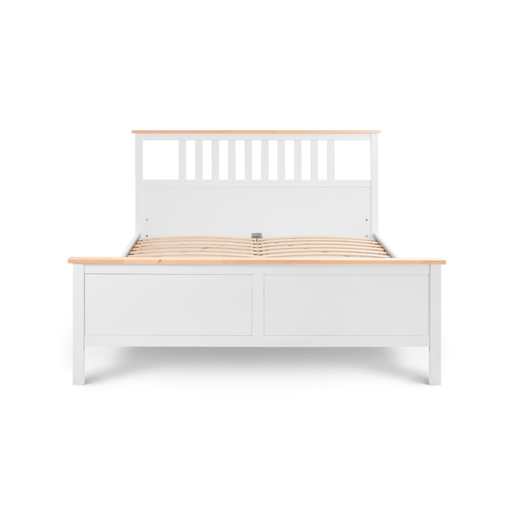 Двуспальная кровать, КЫМОР (HEMNES), 180х200 см, белый/светло-коричневый