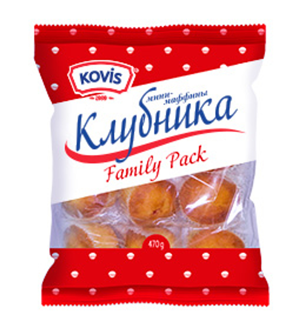 Мини-маффины Kovis с клубникой 470 (6шт)